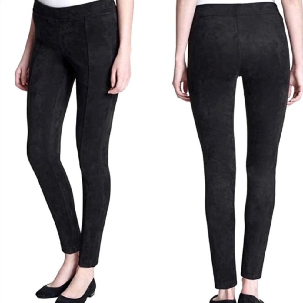Andrew Marc Pants Faux Suede Pull-On Stretch Legging Black SZ MEDIUM - New